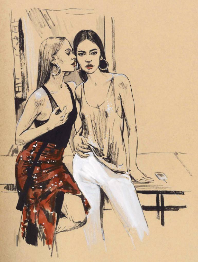 770x1020 Saatchi Art Gossip Girls Drawing By Diana Kuksa