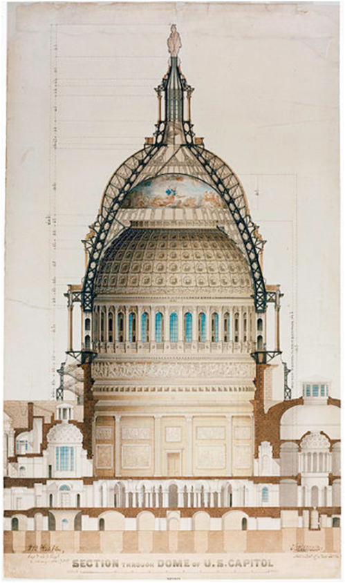 499x844 Capitol Dome Cross Section. Thomas Ustick Walter Wordsquotes