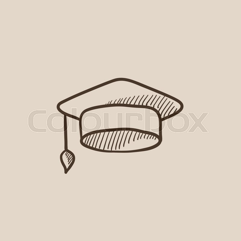 800x800 Graduation Cap Sketch Icon For Web, Mobile And Infographics. Hand