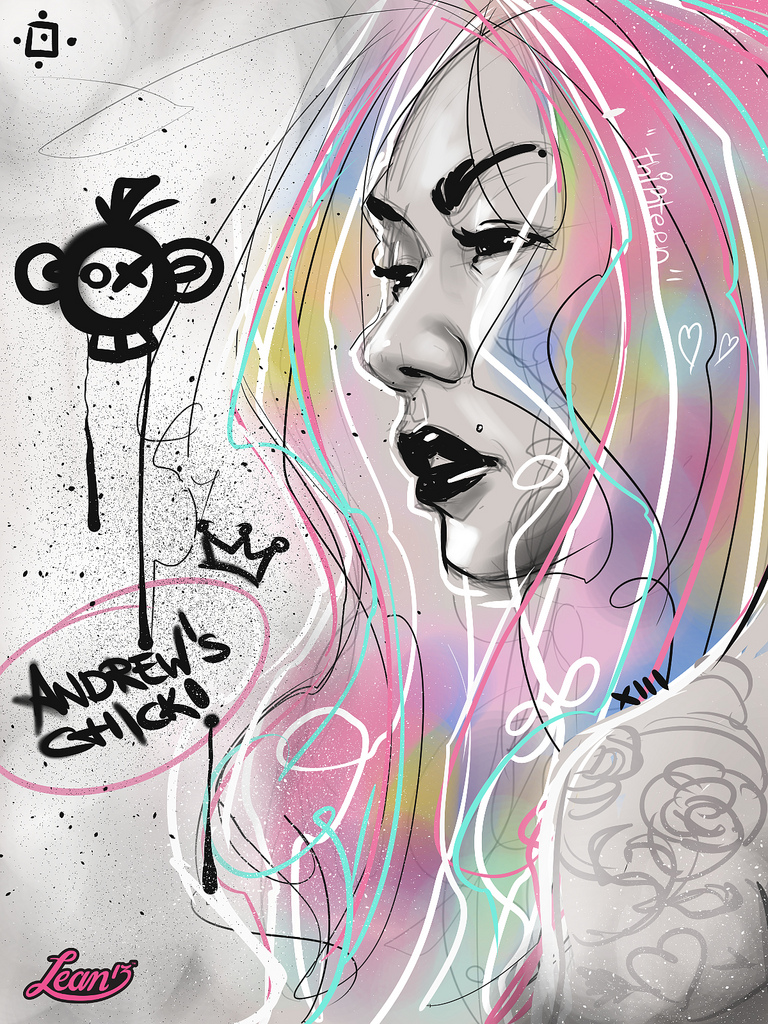 768x1024 Graffiti Girl Drawing Lean13 Video