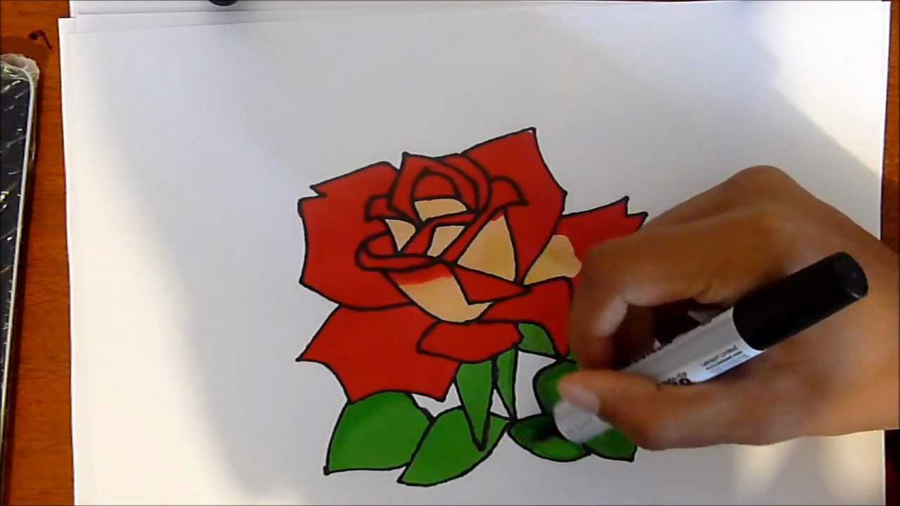 1280x720 Graffiti Rose Drawing In Colour Easy To Draw