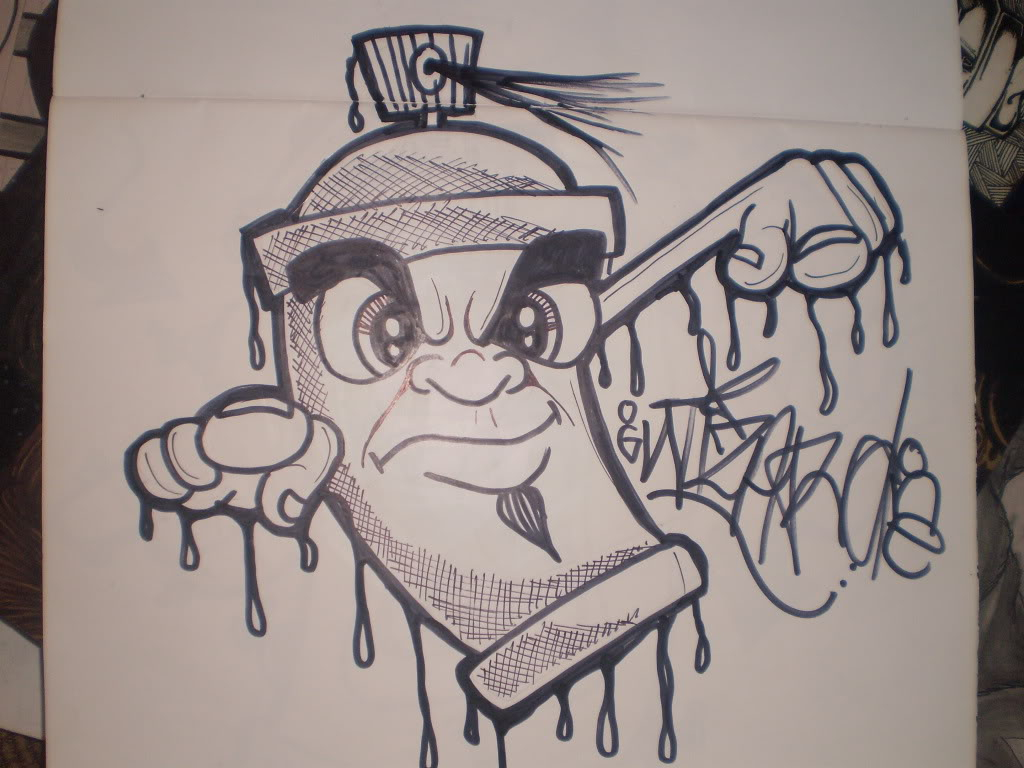 1024x768 Graffiti Spray Can Characters Drawings By Wizard Graffiti