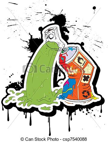 357x470 Spray Belches Graffiti Spray Paint Belches. Vector Vector