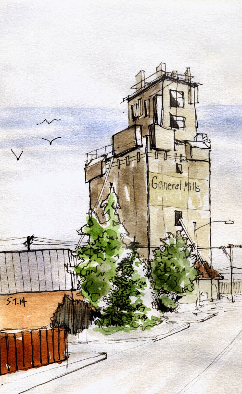 949x1543 Urban Sketchers Tri Cities, Washington Grain Elevator