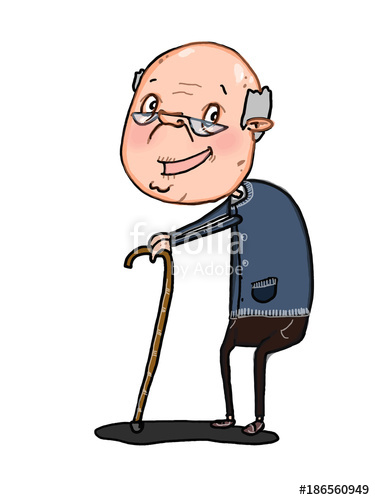 375x500 Grandfather Illustration Drawing Cartoon And White Background