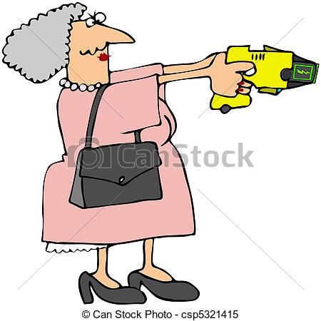 450x450 Grandma With A Stun Gun. This Illustration Depicts An Stock