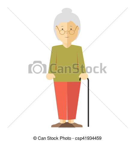 450x470 Vector Old Lady Or Grandmother. Old Lady Or Grandmother