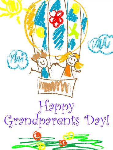 368x490 Joyful Drawing Grandparents Day Card Birthday Amp Greeting Cards