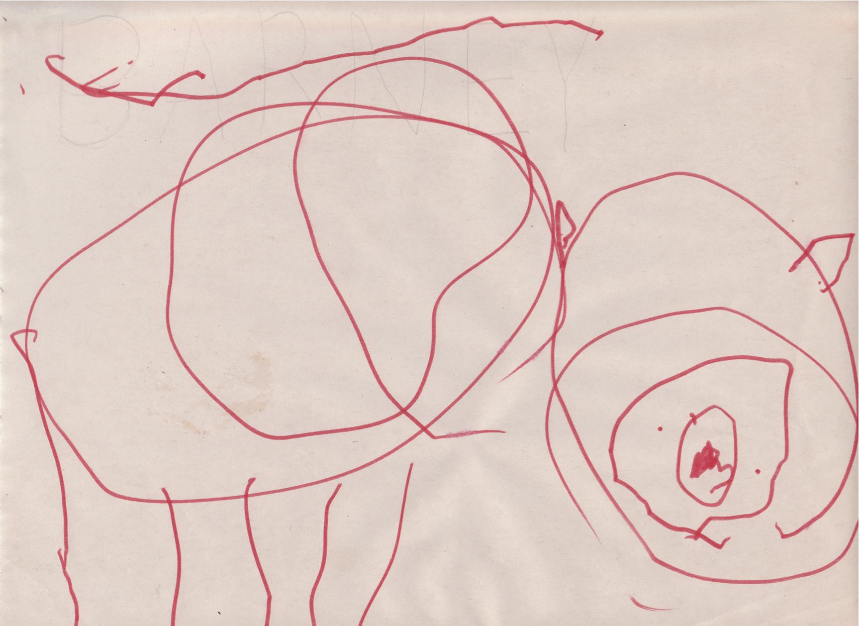 1727x1258 Barney Cora, Age 3.5 Drawing Of Her Grandparents' New Dog. We