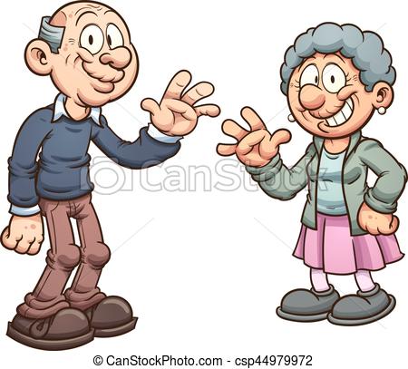 450x407 Cartoon Grandparents. Vector Clip Art Illustration With Vectors