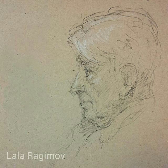 640x640 Lala Ragimov Grandfather Charcoal Charcoal Pencil Sketch