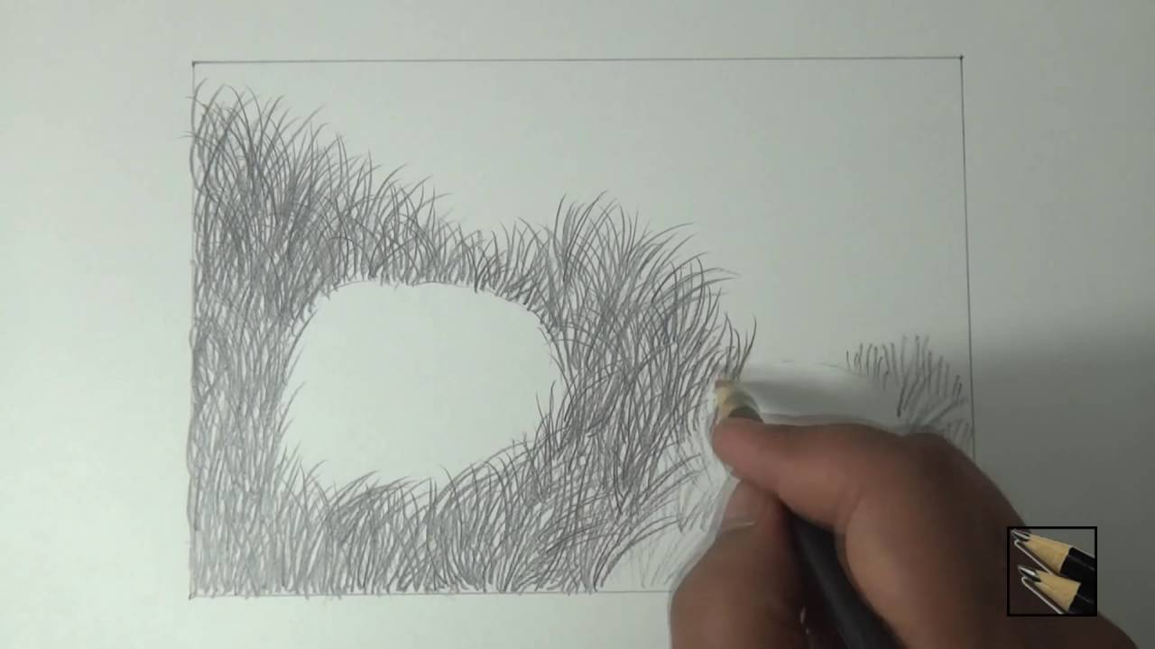 1280x720 How To Draw Grass Using Pencil For Landscape