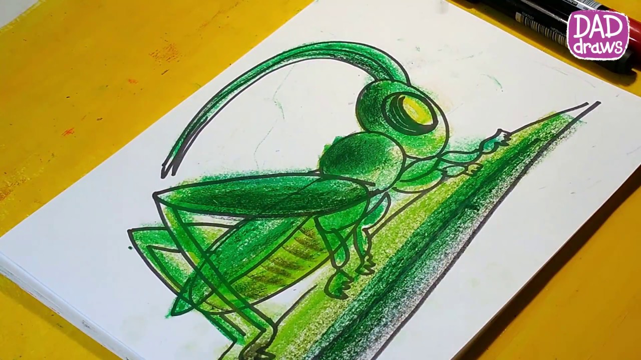 1280x720 How To Draw A Grasshopper Art For Kids