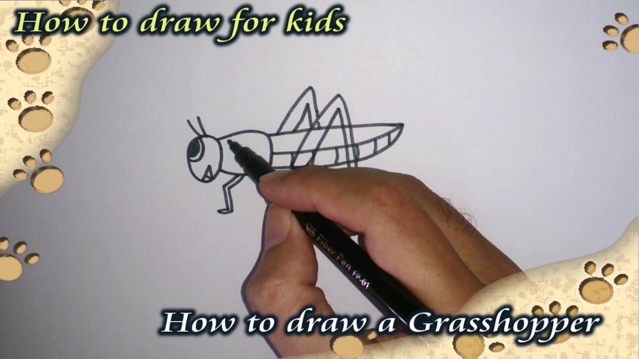 1280x720 How To Draw A Grasshopper For Kids
