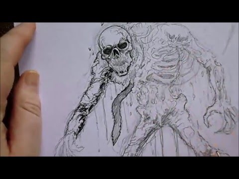 480x360 Drawing An Undead Skeleton Rising From The Grave