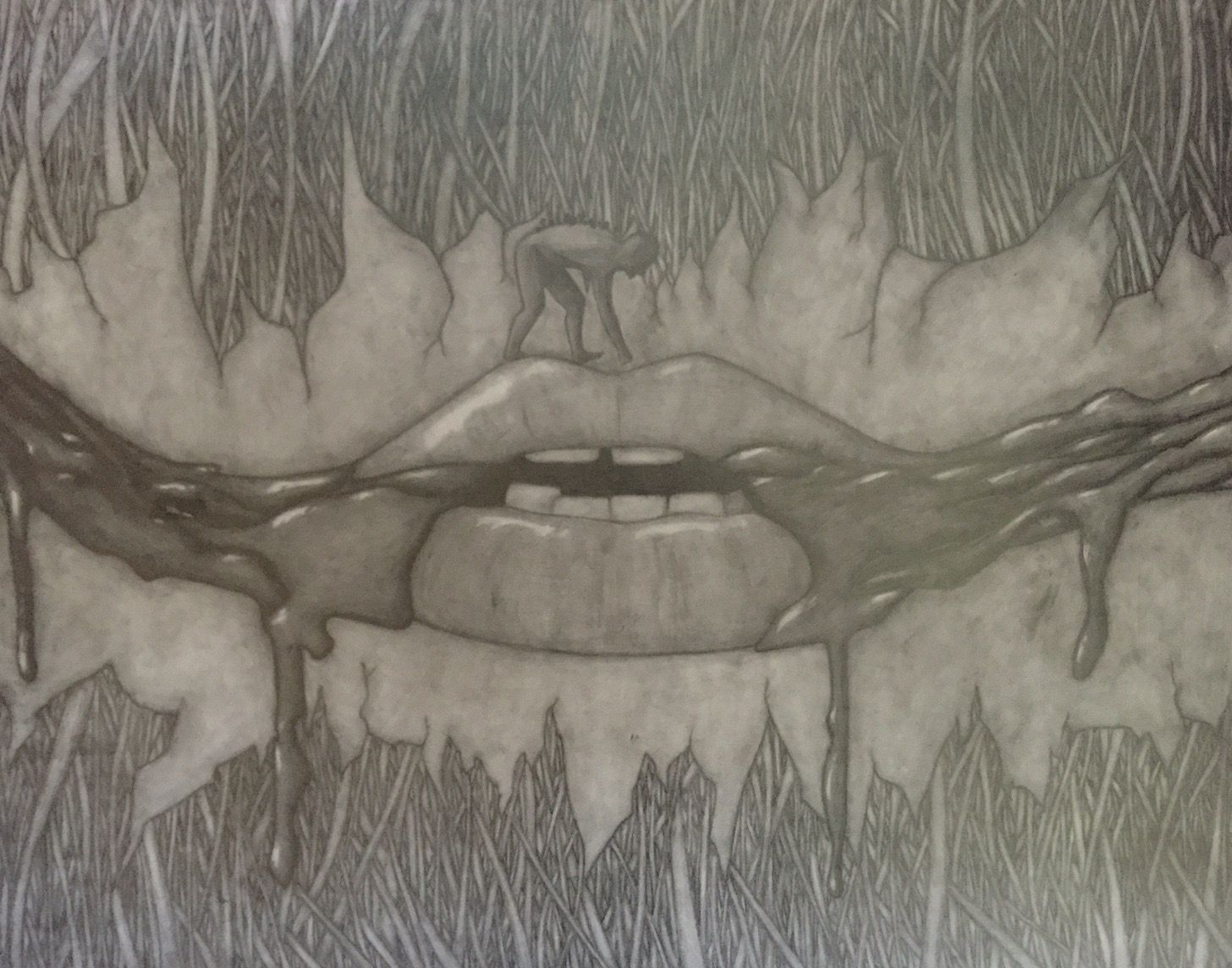 1456x1144 Human's Death Trap (Mouth Blood Design Skin And Grave Graphite