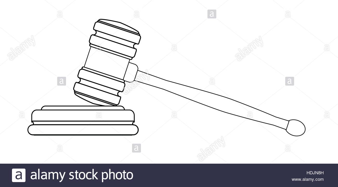 1300x721 Line Drawing Of A Gravel As Used By Judges In A Court Of Law