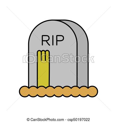 449x470 Zombie And Grave. Gravestone And Dead Man. Halloween Vector