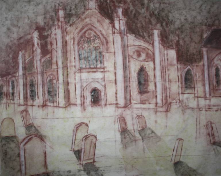 770x613 Saatchi Art Graveyard Drawing By Christiane Miklusz