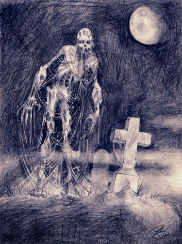 375x504 Skeleton In Graveyard By Thenurge