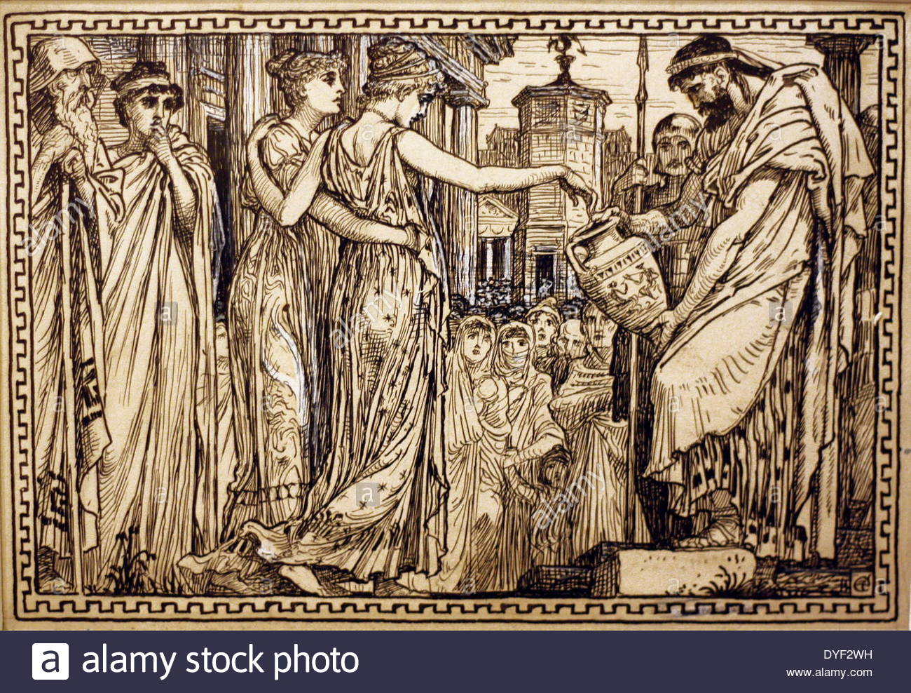 1300x988 Greek Maidens Drawing Lots By Walter Crane Stock Photo 68558381