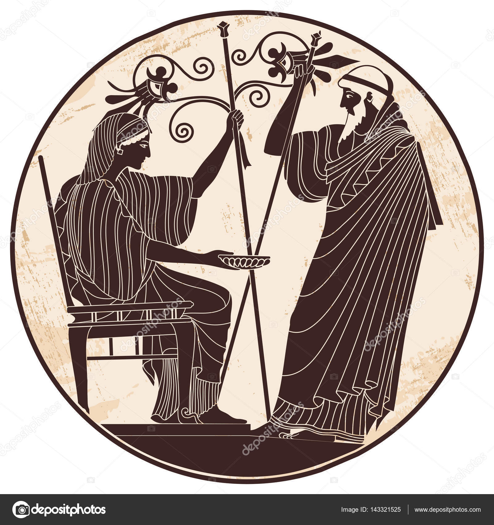1600x1700 Vector Greek Drawing. Stock Vector Migfoto