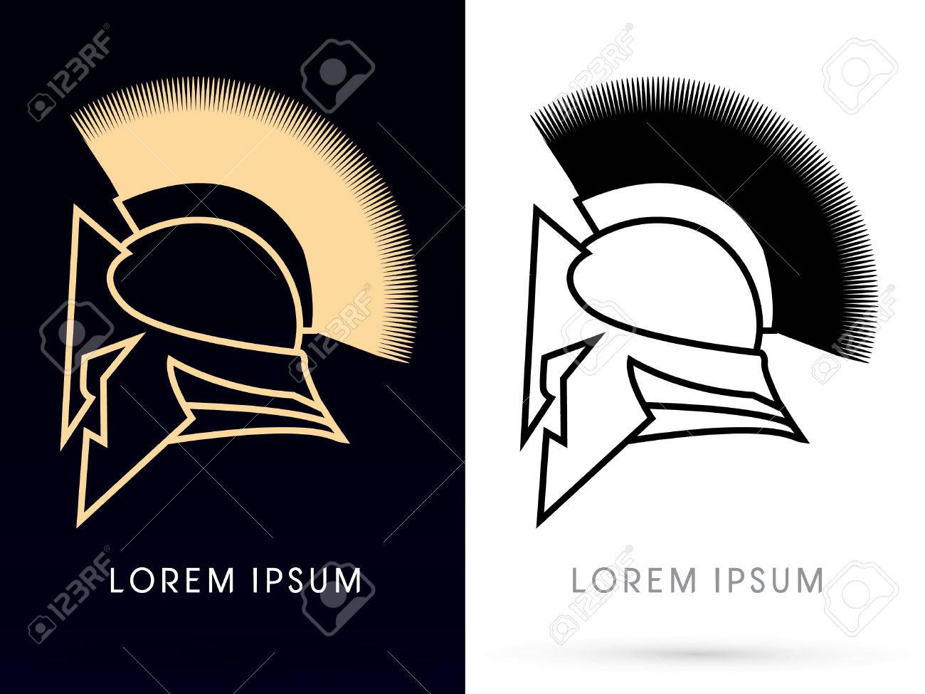 1300x975 Outline Roman Or Greek Helmet, Spartan Helmet Icon Royalty Free