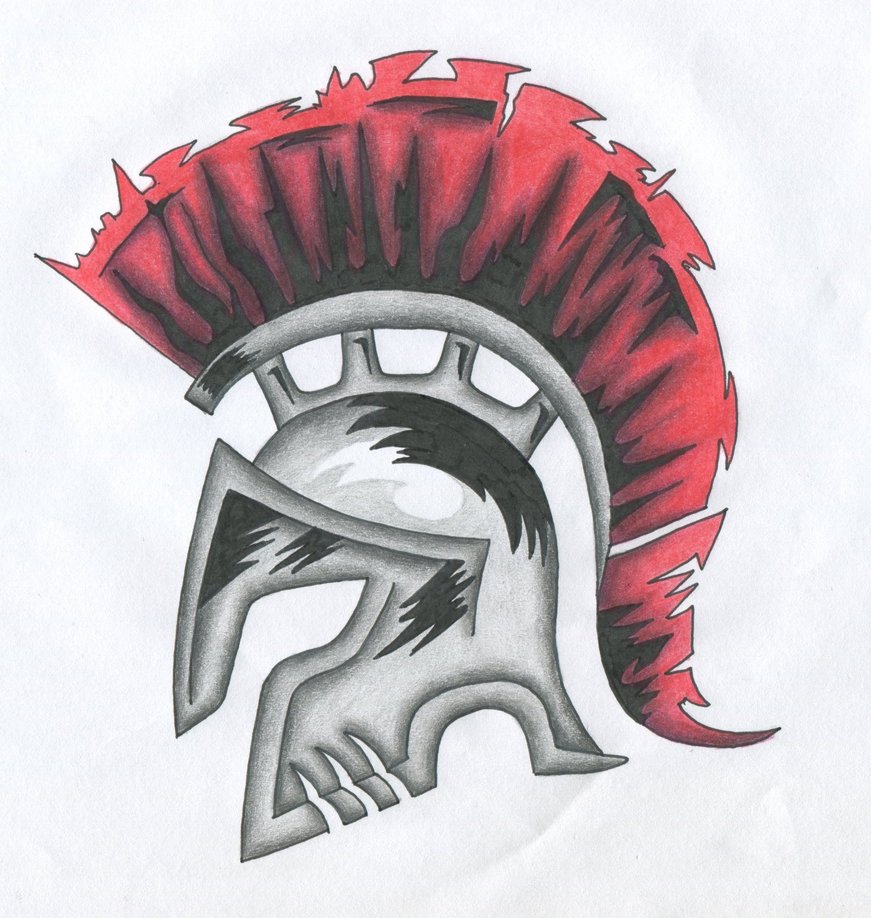 871x918 Spartan Helm With Red Hair