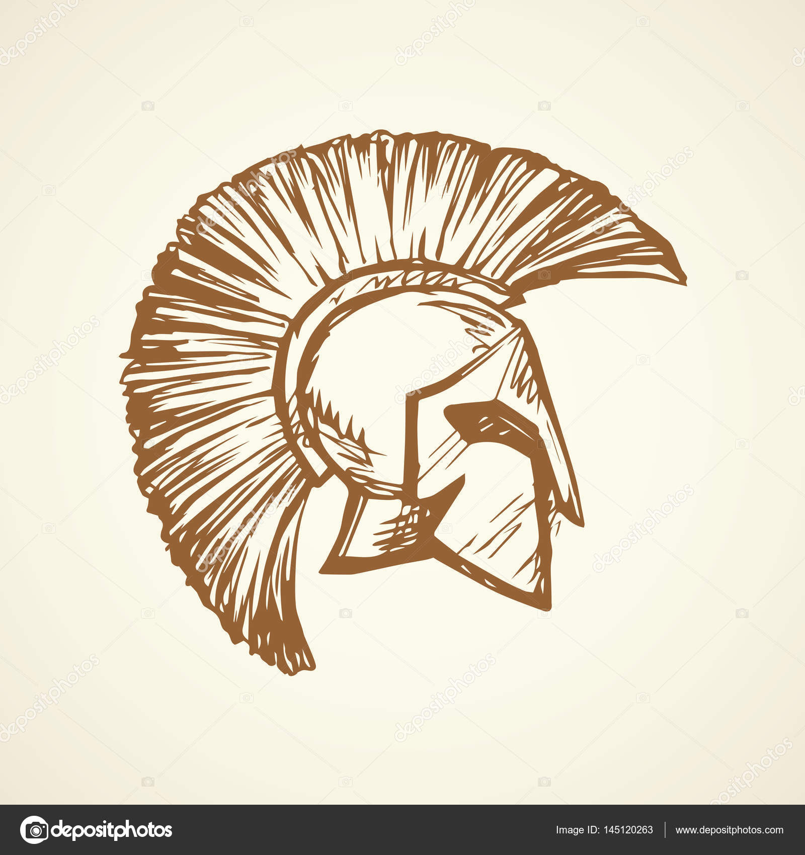 1600x1700 Spartan Helmet. Vector Drawing Stock Vector Marinka