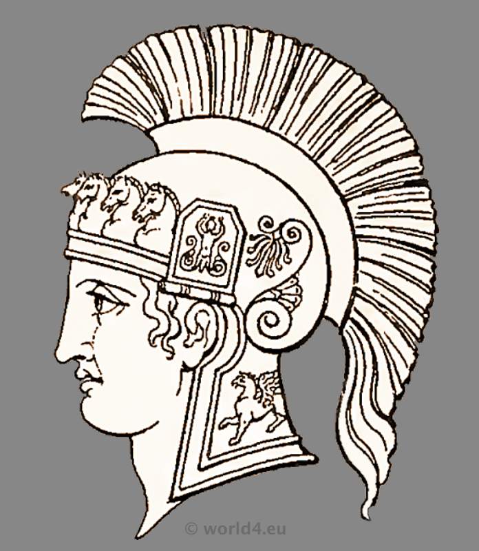 696x800 Roman Helmet Drawing