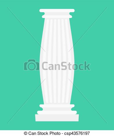 394x470 Greek Column Isolated. Antique Post. Ancient Architectural Eps