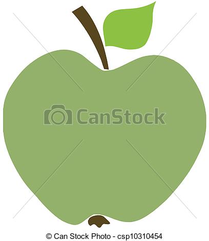 408x470 Green Apple Cartoon Character Clipart Vector