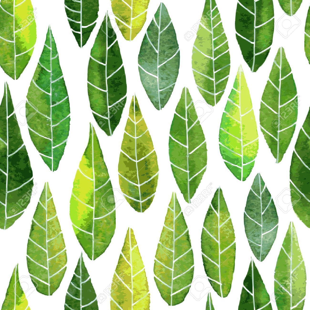 1300x1300 Vector Seamless Pattern With Abstract Green Leaves With Streaks