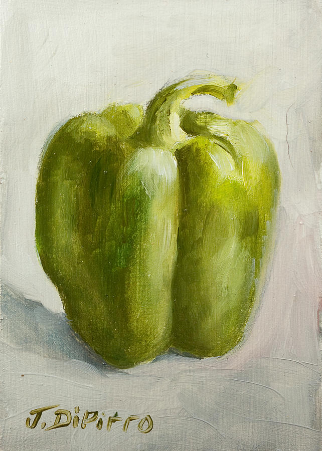 642x900 Green Bell Pepper Painting By Joni Dipirro