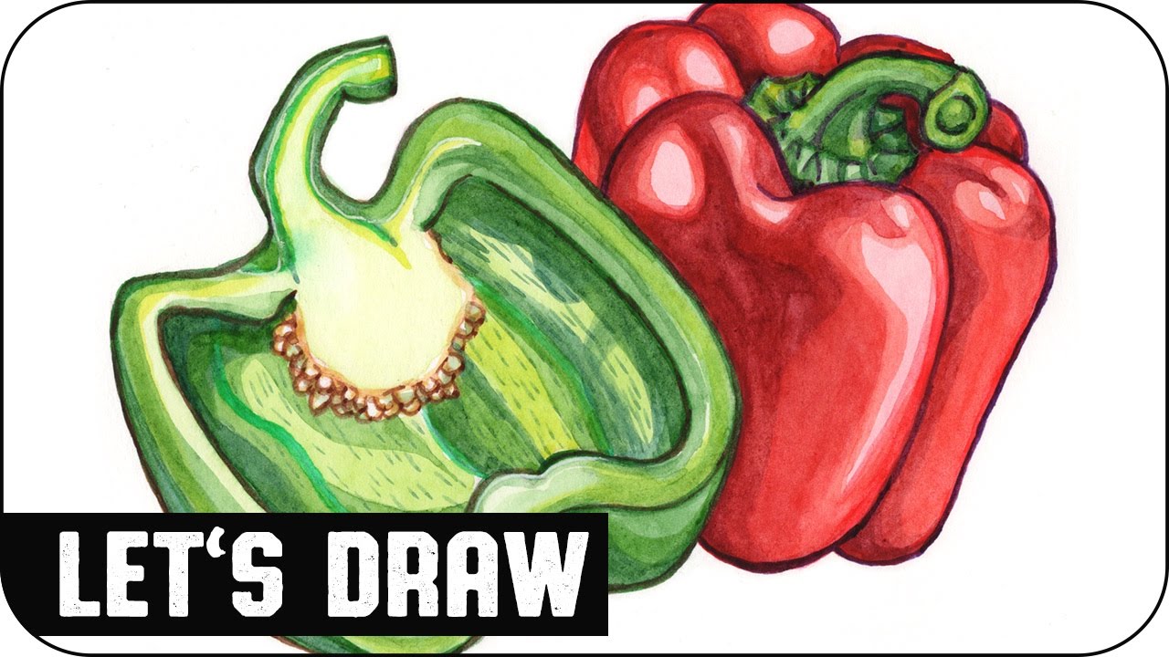 1280x720 Let's Draw Bell Pepper (Speed Painting) Voidea