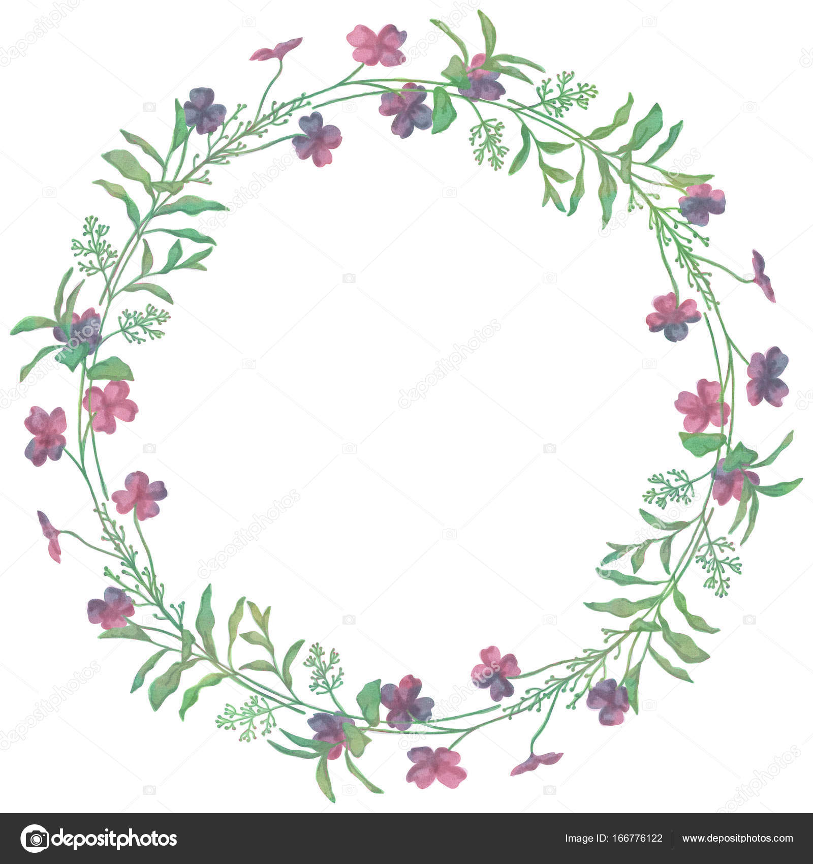 1600x1700 Drawn Watercolor Greenery Wreath Vector Illustration Stock