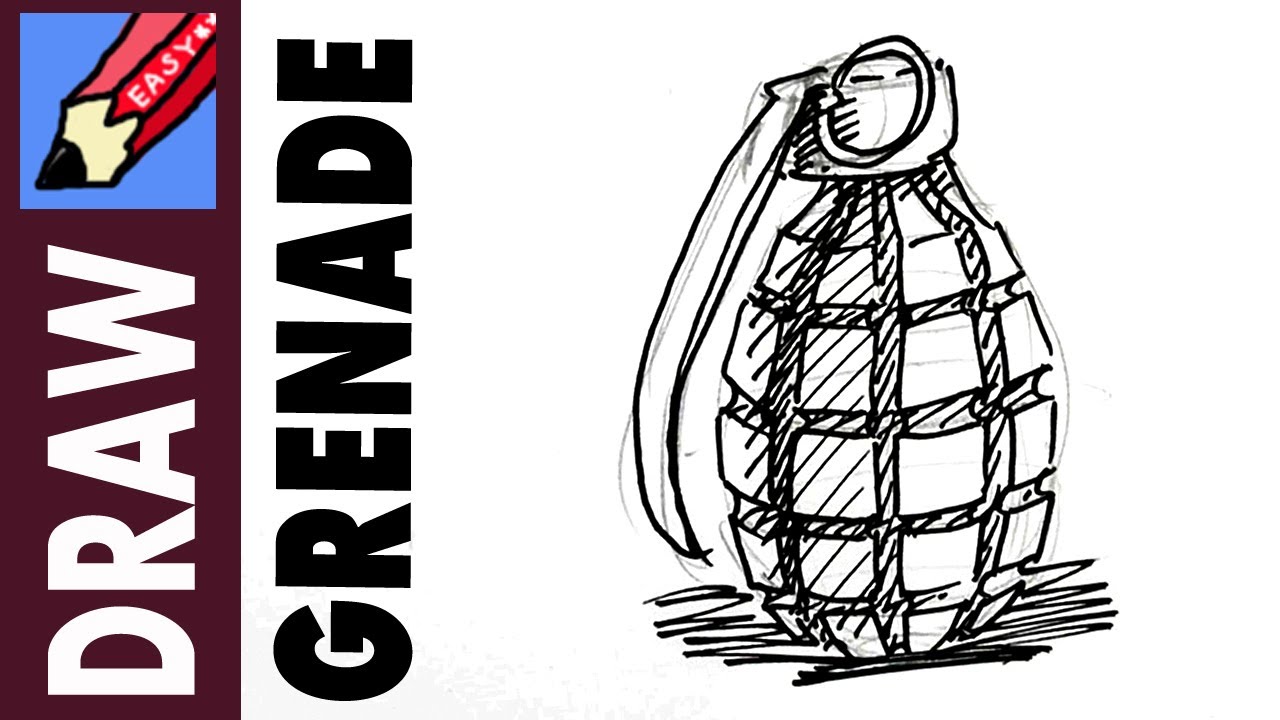 1280x720 How To Draw A Hand Grenade Real Easy
