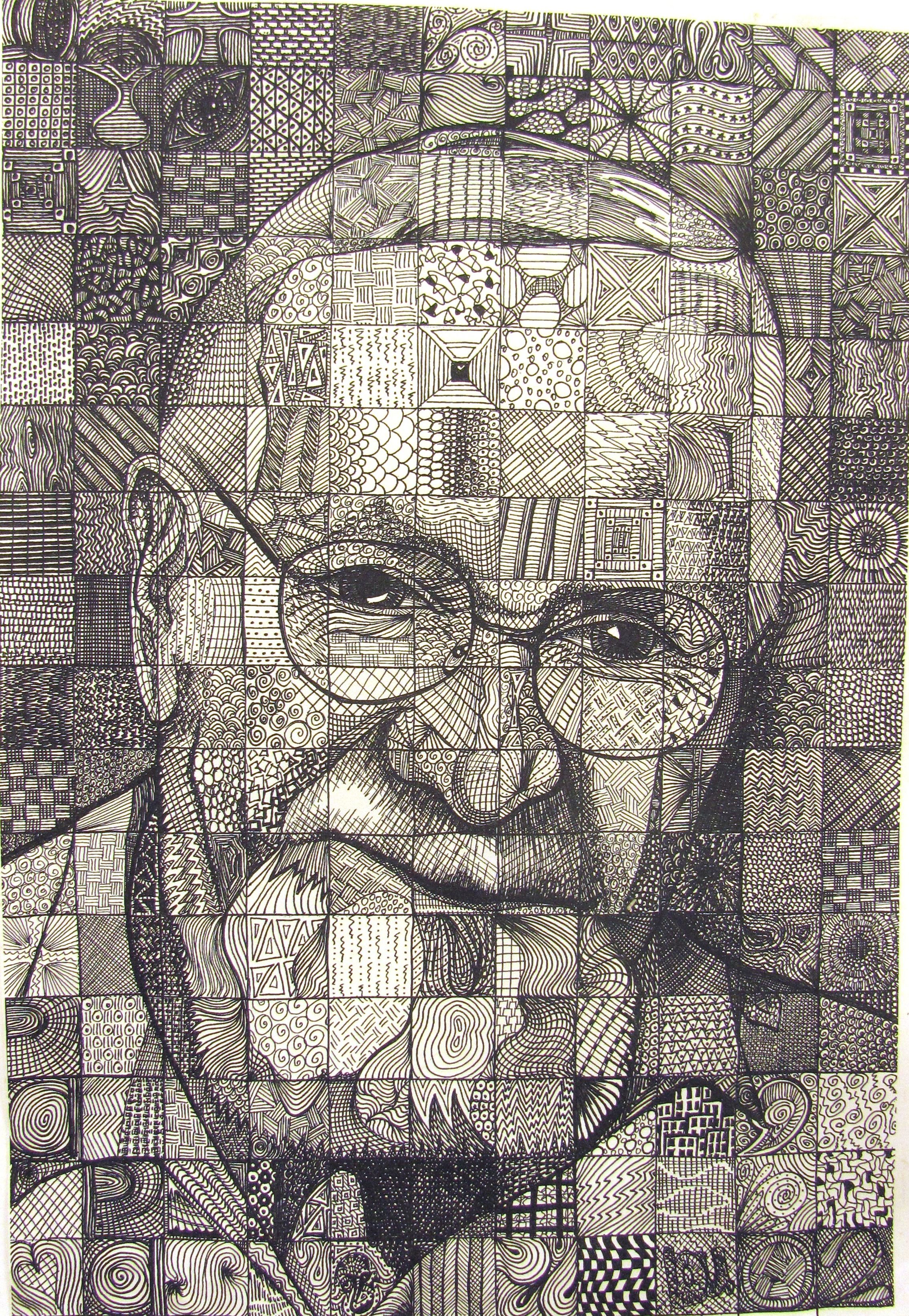 2269x3285 Papa Bylou Traylor Example Of Grid Drawing Using Pattern For Value