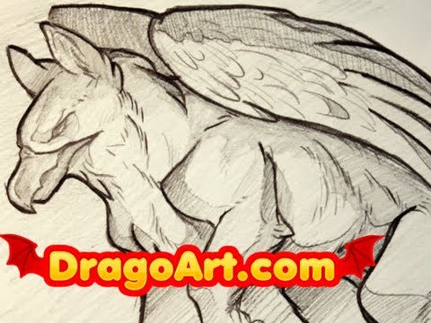 480x360 How To Draw A Griffin, Drawing Gryphons, Step By Step, (With