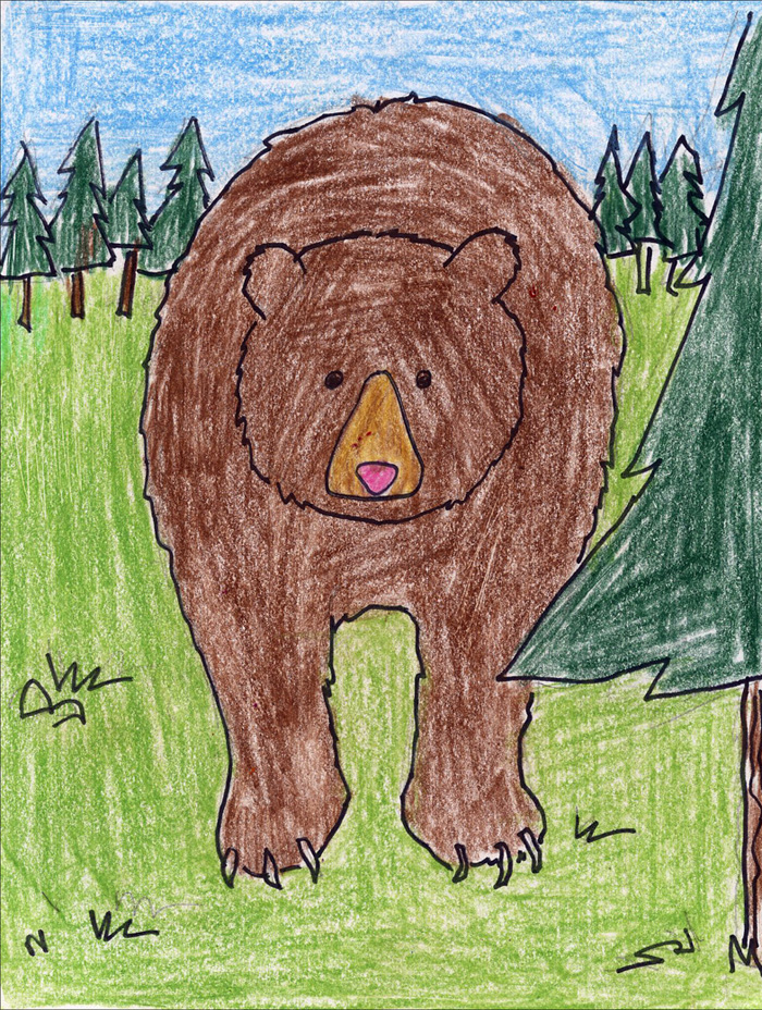 700x928 How To Draw A Grizzly Bear