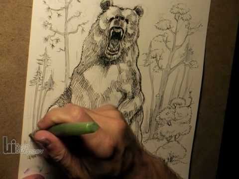 480x360 Drawing A Big Roaring Bear