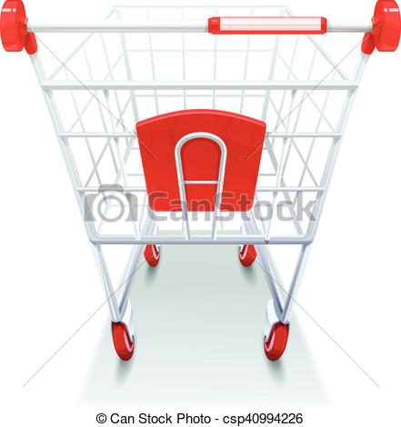 441x470 Supermarket Grocery Shopping Cart Realistic Image . Vector