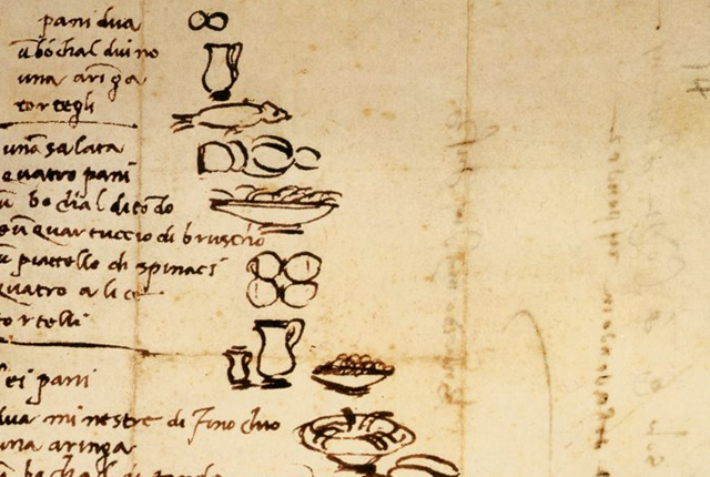 640x430 See Michelangelo's Illustrated Grocery List Mental Floss