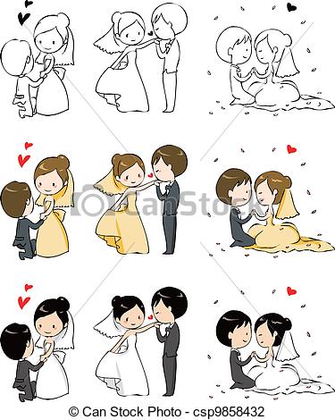 375x470 Bride And Groom Drawing