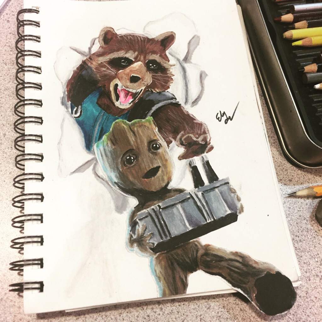 1024x1024 Rocket And Groot Drawing Marvel Cinematic Universe Amino