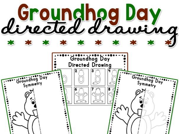 606x455 Groundhog Day Directed Drawing And Symmetry Activity Worksheets By
