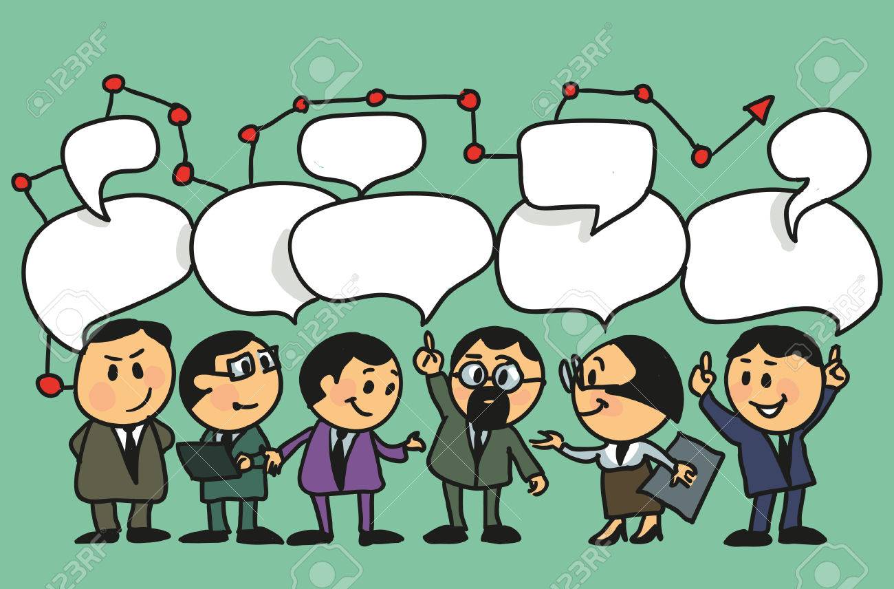 1300x856 Hand Drawing Vector Illustration. Cartoon Group Of People Leads