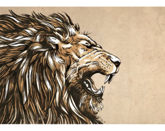 340x270 Print Lion Roar Etsy