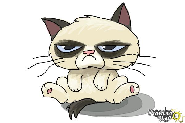 600x400 How To Draw Chibi Grumpy Cat
