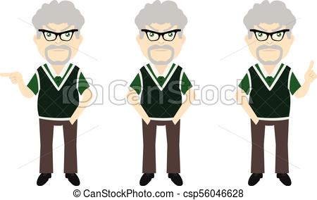 450x284 Old Man Set V1d. Set Of A Grumpy Old Man In Three Different